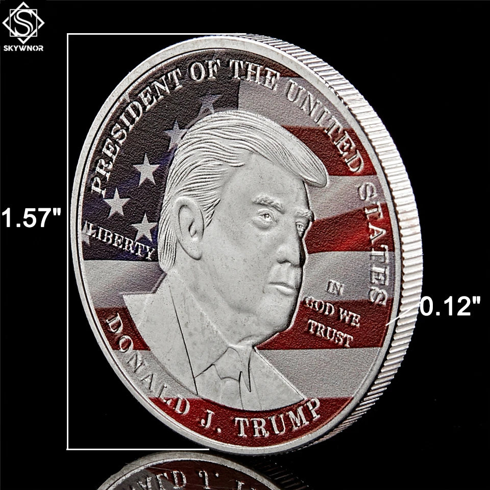 US President Trump Make America Great Again Silver Coin Collect -In God We Trust