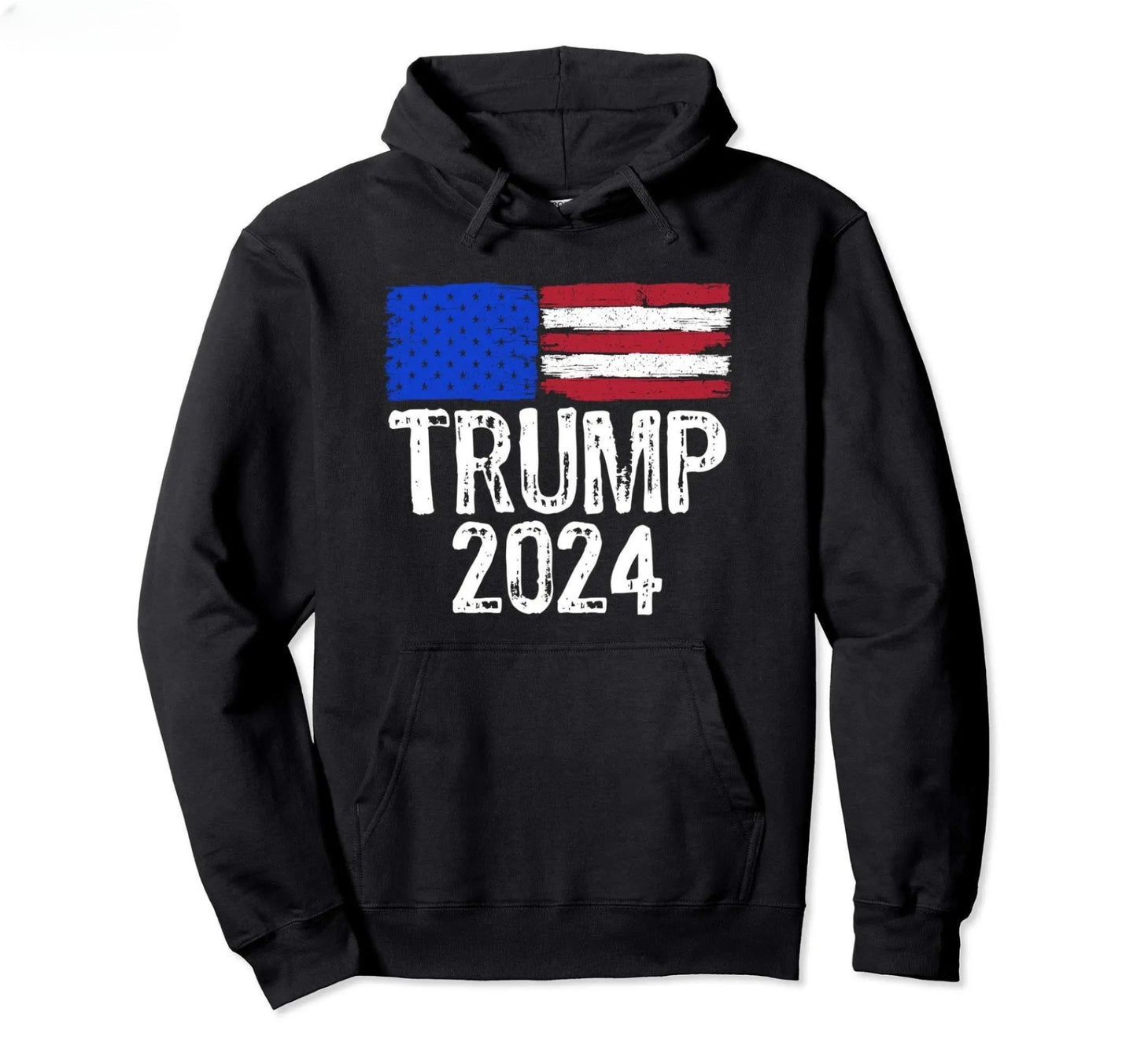 Trump 2024 Faded Flag Hoodie
