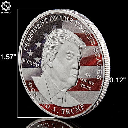 US President Trump Make America Great Again Silver Coin Collect -In God We Trust